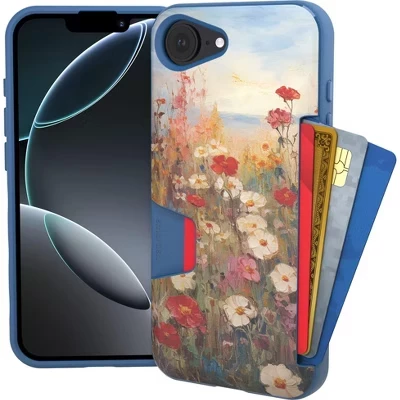 Чехол-портмоне для iPhone 17 - Wallet Slayer Vol 1 - Тонкий держатель для карт памяти 17 Pro, 17 Pro Max, Air wildflower fields