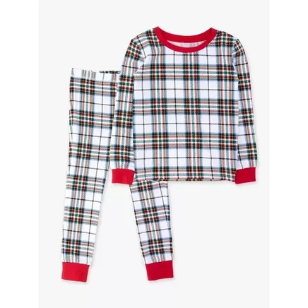 Детская пижама RuffleButts из модала, белая клетка