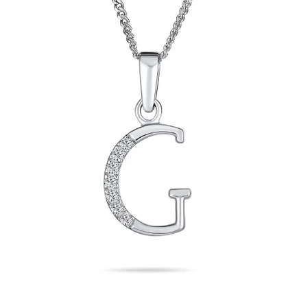 Кулон Bling Jewelry с буквой G, серебро 925, серебристый