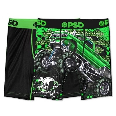 Боксерские трусы с принтом Monster Truck для мальчиков 2pk - Зеленый