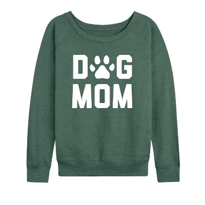 Женский лонгслив Instant Message Dog Mom, можжевеловый меланж