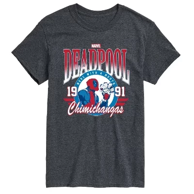 Men's -  - Athletic Deadpool Short Sleeve Graphic T-Shirt heather charcoal
