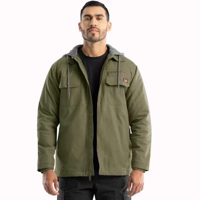 Мужская стеганая куртка Wrangler Workwear, капюшон, зеленая