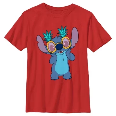 Футболка для мальчиков Lilo & Stitch «Стич в очках», красная