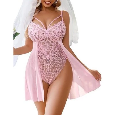 Женское нижнее белье Babydoll с цветочной застежкой на промежности, плюшевая сорочка, ночная рубашка, кружевная ночная рубашка misty rose