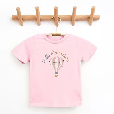 Футболка для малышей с коротким рукавом Hello Adventure Balloons розового цвета