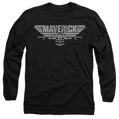 Мужская футболка с длинным рукавом Maverick Maverick Plane с логотипом Maverick, черная