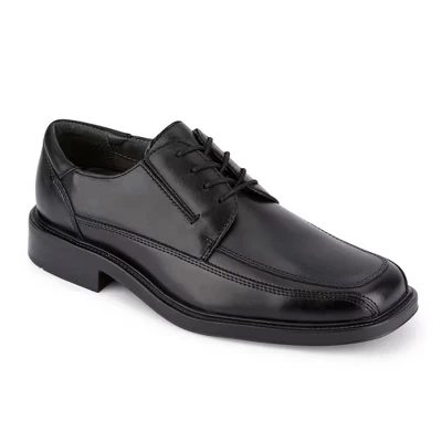 Мужская перспективная кожаная модельная обувь Oxford Shoe - Доступна широкая ширина черного цвета