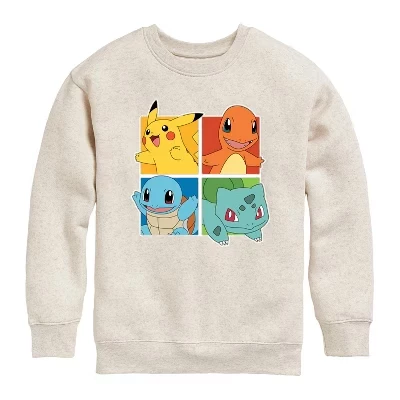 Флисовая толстовка с длинным рукавом для мальчиков - Покемон - Pokémon Squares с графическим рисунком натуральный