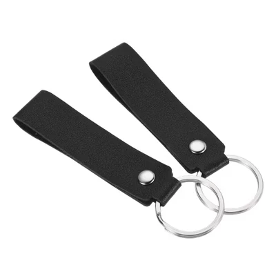 Брелок из PU-кожи Unique Bargains круглый, 2 шт., черный