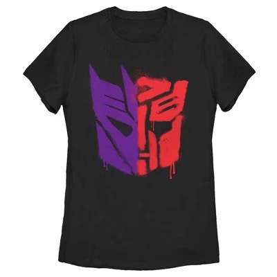Женская футболка Transformers Split Bot с графикой, черная