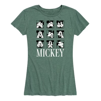 Женская футболка с коротким рукавом Mickey Expression Boxes и графическим рисунком heather juniper