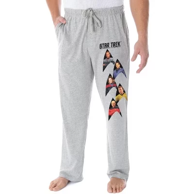 Мужские пижамные брюки Captain Kirk Picard Janeway Archer Sisko Insignia Stack Lounge Heather серого цвета