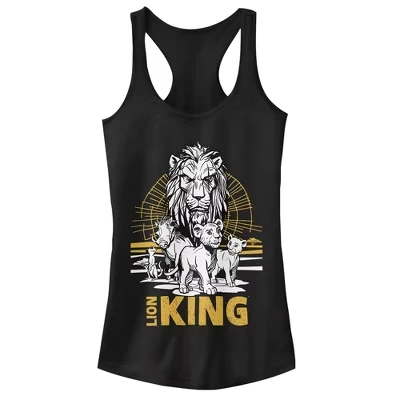 Женская майка для юниоров Lion King Savannah Sunset Crew Racerback черный