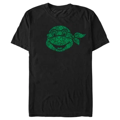 Men's  St. Patrick's Day Michelangelo Shamrock Fill T-Shirt black