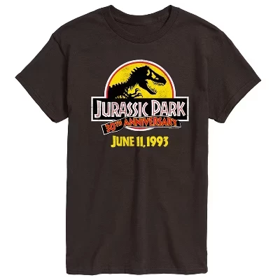 Мужская футболка Jurassic Park, логотип 30 лет, коричневая