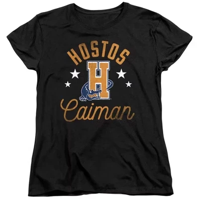 Женская футболка Hostos Community College Caiman черного цвета