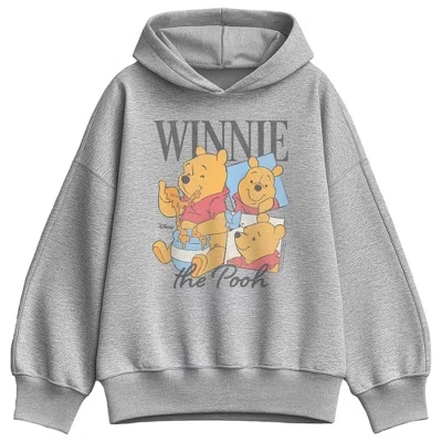 Женское худи Winnie the Pooh Bootleg оверсайз, серый меланж
