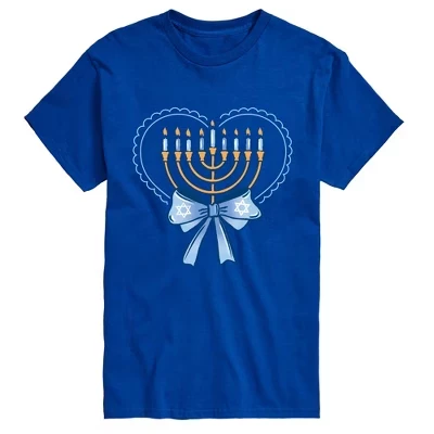 Мужская футболка Coquette Menorah с коротким рукавом и рисунком, синяя