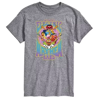 Мужская футболка Dr. Teeth Electric Mayhem Band с коротким рукавом и графическим рисунком heather military green