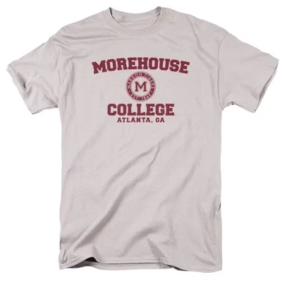 Мужская футболка с официальным логотипом Morehouse College Circle серебристого цвета