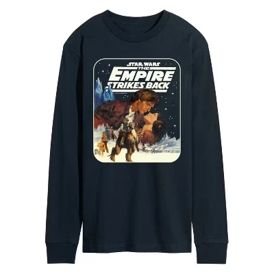 Мужская футболка с длинным рукавом и графическим рисунком Han Leia Empire наносит ответный удар.