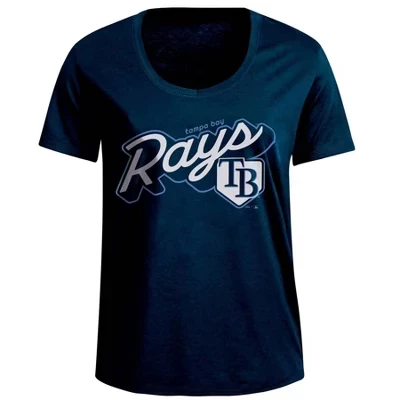 Женская двухслойная футболка с круглым вырезом Tampa Bay Rays