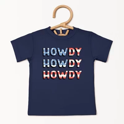 Молодежная футболка с коротким рукавом Howdy Flag Stacked, синяя