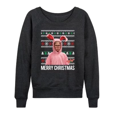 Женский лонгслив A Christmas Story, Merry Christmas, графитовый