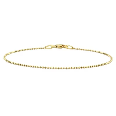 EVERLY JEWELRY |Браслет-цепочка с шариковой головкой диаметром 1 мм из серебра - Несколько вариантов цвета металла желтый