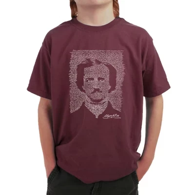 Футболка с надписью Boy's Word Art - ЭДГАР АЛЛЕН ПО - ТЕМНО-бордовый ВОРОН