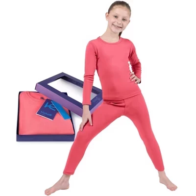 Комплект мягкой и уютной пижамы для девочек Kickoff Girl's Thermal Underwear алый