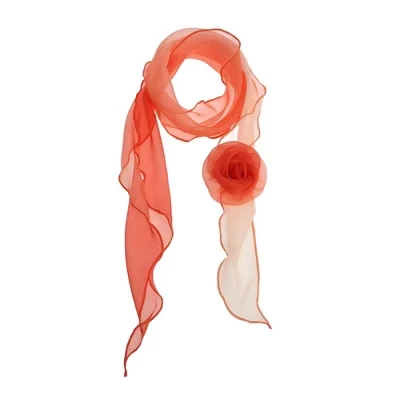 Stylish Rose Pattern Scarf 1 Pc orange