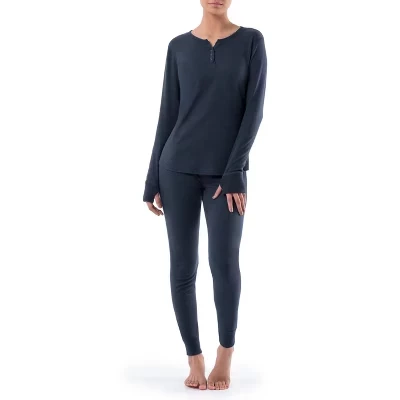 Женское удлиненное термобелье Henley с топом и брюками Plus Thermal