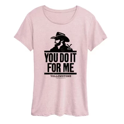 Женская футболка Yellowstone You Do It For Me, розовый меланж
