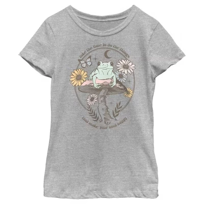 Футболка Girl's Lost Gods Happy Soul Frog с изображением лягушки, спортивная хизер