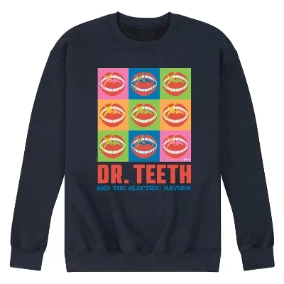 Мужская флисовая толстовка Dr. Teeth и The Electric Mayhem Mouth Grid с графическим рисунком синего цвета.