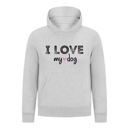 Толстовка для девочек Everyday Kids I Love My Dog, серая