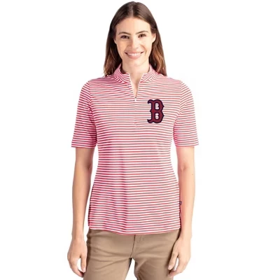 Переработанный женский топ Boston Red Sox Virtue Eco Pique в полоску красный
