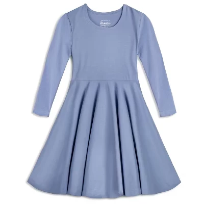 Платье для девочек Mightly Twirl, рукав 3/4, барвинковое