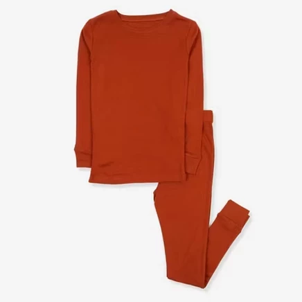 Детская пижама Leveret Boho из хлопка, терракотовая