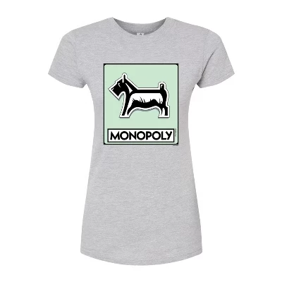 Женская приталенная футболка Monopoly Dog Token, серая