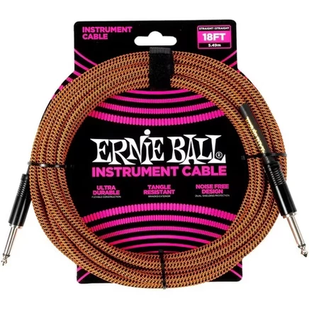 Инструментальный кабель Ernie Ball, 5,5 м, тыквенный