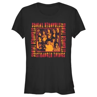 Женская футболка Stranger Things «Оранжевая группа», черная
