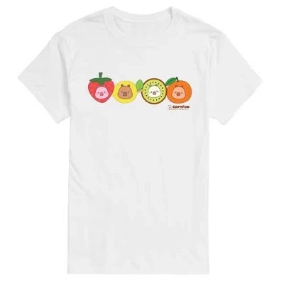 Мужская футболка с коротким рукавом Capy Fruits с графическим рисунком белого цвета