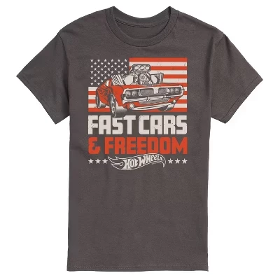 Мужская футболка Rodger Dodger Fast Cars & Freedom Flag с коротким рукавом и рисунком в виде флага Свободы.