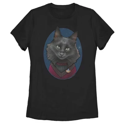 Женская футболка Star Trek Deanna Troi Cat, черная