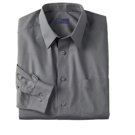 Tall Wrinkle-Free Long-Sleeve Dress Shirt Big 19 / 35-36 / steel