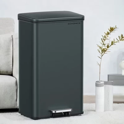 Кухонное мусорное ведро SONGMICS HOME 40 л педальное, серое