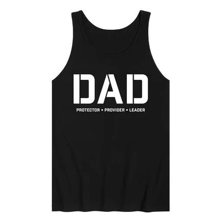 Мужская майка - - Dad Protector Provider Leader с графическим принтом, черная